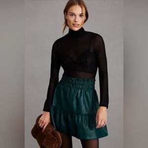 Anthropologie Somerset Faux Leather Mini Skirt